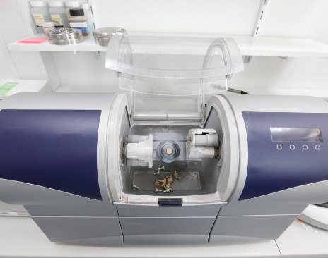 Milling machine in dental office for same day dental crowns
