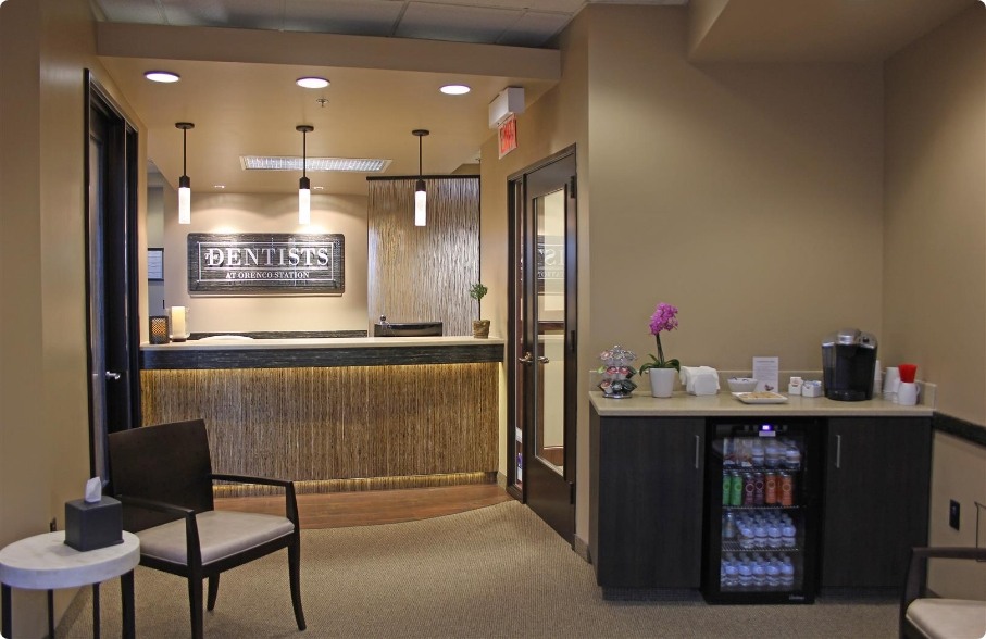 Front desk and reception area at The Dentists at Orenco Station