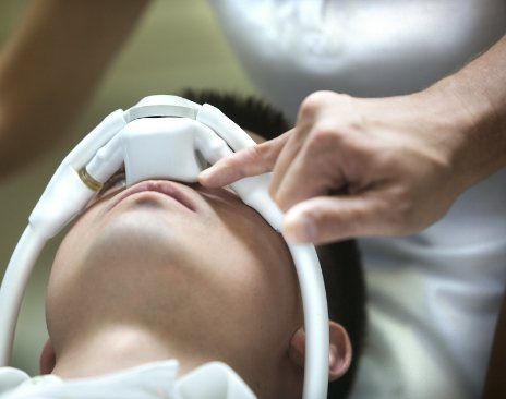 Dental patient with nasal mask for nitrous oxide sedation dentistry