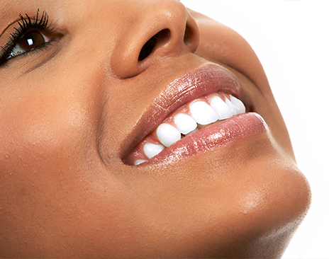 Close up of woman smiling with white teeth