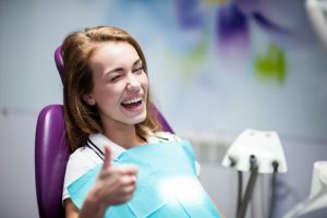 A patient smiling.