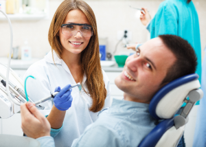 Man at dentist